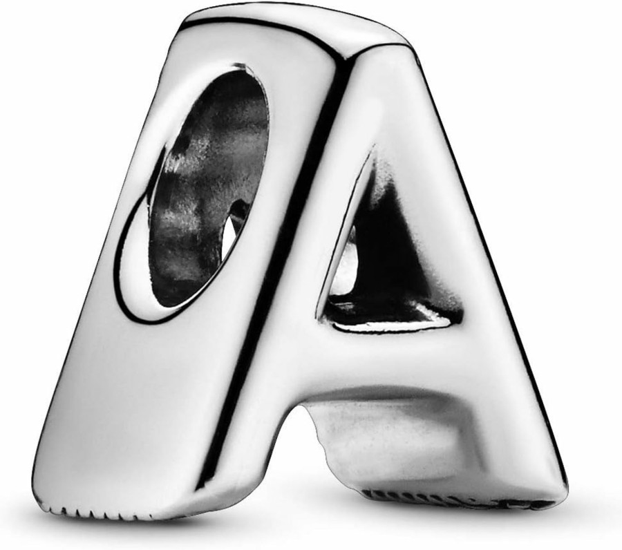 Pandora Pandora Jewelry Letter A Alphabet Charm - Beautiful Charm Letter For Pandora Charm Bracelets - Silver, No Box Best