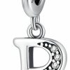 BETTY&SARAH Betty&Sarah 925 Sterling Silver Letter Charms For Bracelets And Necklace Alphabet Initial Pendant Jewelry Gift For Women Girls Best