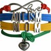 Infinity Collection Infinity Collection - Autism Mom Charm Bracelet With Heart Charm (Rainbow), Autism Mom Bracelets For Women, Teens, And Girls. Adjustable Bracelet. A Unique Autism Awareness Personalized Gift Hot