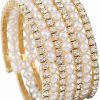 Kicomvi Kicomvi Imitition Pearl Stretch Bracelet Multilayer Crystals Pearl Elastic Bangle For Women Girl Wedding Jewelry 1920S Costume Hot