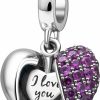 SOUKISS I Love You Charm 925 Sterling Silver Love Heart Dangle Bead Charms For Pandora Charms Bracelet Necklace Hot