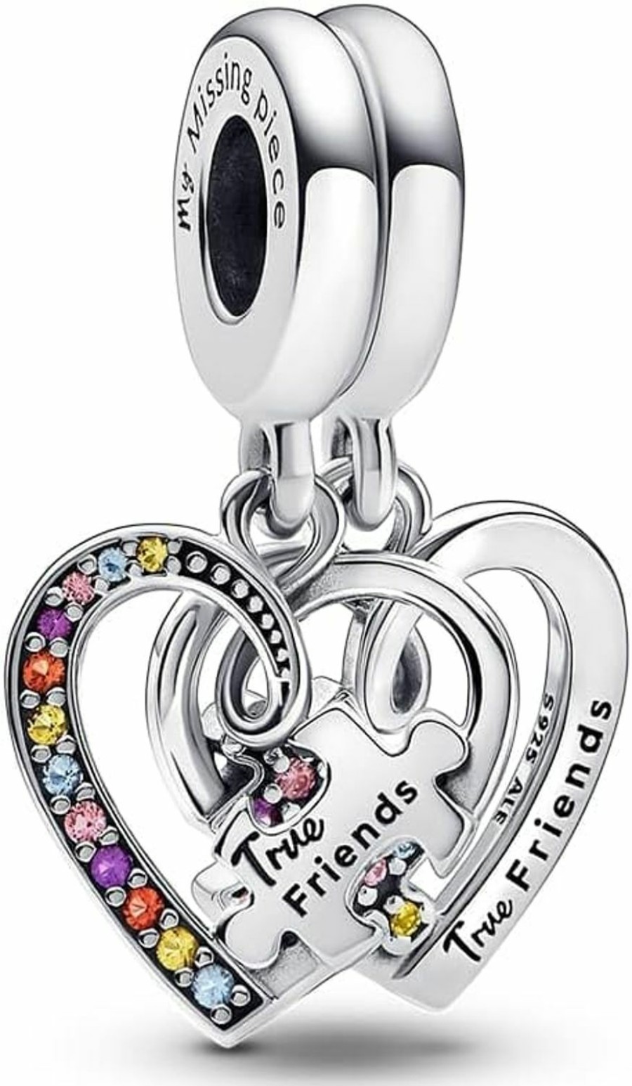 Pandora Pandora Puzzle Piece Hearts Splittable Friendship Dangle Charm - Compatible Moments Bracelets - Jewelry For Women - Gift For Women In Your Life - Made With Sterling Silver Clearance