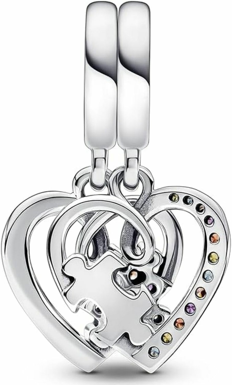 Pandora Pandora Puzzle Piece Hearts Splittable Friendship Dangle Charm - Compatible Moments Bracelets - Jewelry For Women - Gift For Women In Your Life - Made With Sterling Silver Clearance