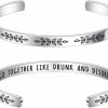 M MOOHAM M Mooham Bracelets For Women - Engraved Quote Inspirational Bracelet Birthday Christmas Funny Gifts For Best Friend, Daughter, Son, Sister, Niece, Mom, Coworkers, Stainless Steel Jewelry Hot