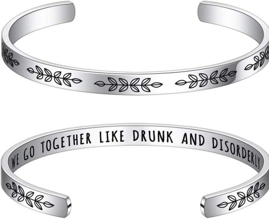 M MOOHAM M Mooham Bracelets For Women - Engraved Quote Inspirational Bracelet Birthday Christmas Funny Gifts For Best Friend, Daughter, Son, Sister, Niece, Mom, Coworkers, Stainless Steel Jewelry Hot