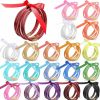 Kigeli Kigeli 100 Pcs Jelly Bracelets For Women Set Glitter Filled Silicone Bracelets Glitter Jelly Bangle Bracelets Colorful Glitter Filled Jelly Bangle With Ribbon Bow For Girls Valentine'S Day Party Gift Clearance