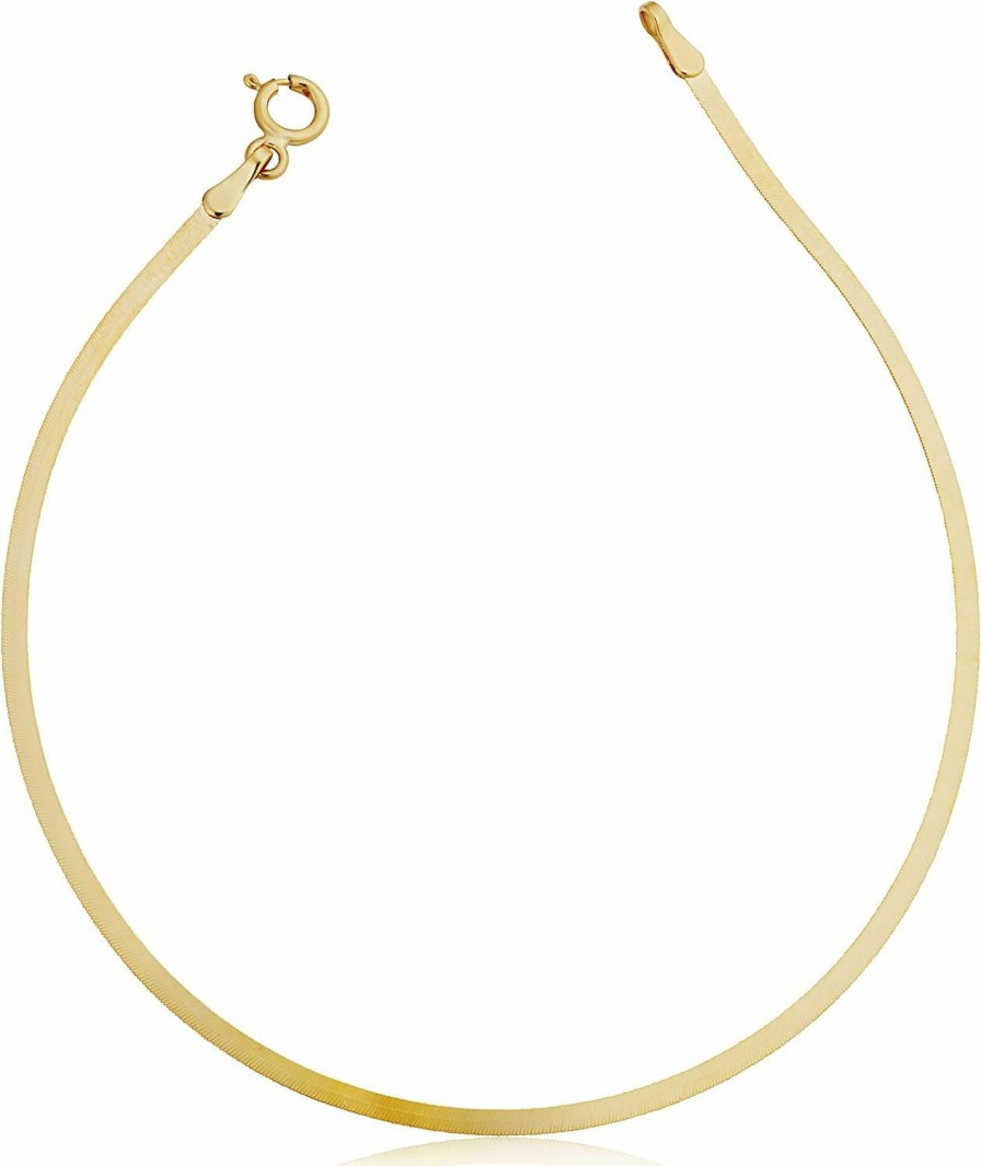 Kooljewelry Kooljewelry 10K Yellow Gold 1.8 Mm Herringbone Bracelet (7.5 Inch) Hot