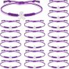 Sasylvia Sasylvia 20 Pcs Purple Pancreatic Cancer Awareness Bracelets Adjustable Cord Purple Ribbon Bracelets Inspirational Bracelets Pancreatic Cancer Gifts For Women Girls Cancer Survivor Fighter Jewelry New