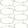 Ecally Ecally 8 Pcs Bridesmaid Bracelets For Women Freshwater Pearl Bracelet Dainty Gold Bracelet Pearl Beaded Bracelet Simple Bracelet Adjustable Bridal Bracelet Bridesmaid Gifts For Wedding Girl Wholesale