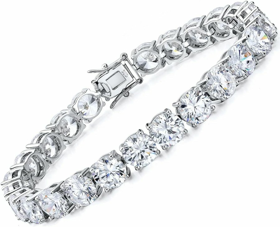 TIKJE Tikje 925 Sterling Silver 2-7Mm Cubic Zirconia Classic Tennis Bracelet | White Gold Bracelets For Women | Size 6-8.5 Inches Online