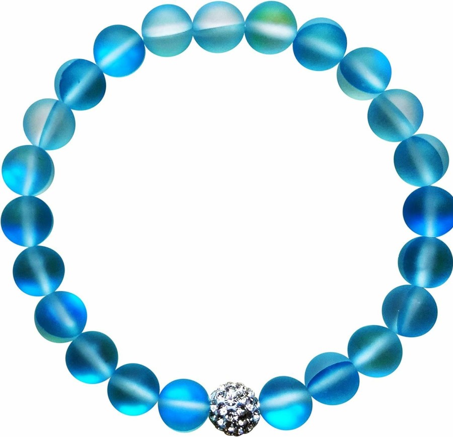 Hope Inspired Hope Inspired Mystic Mermaid Glass Bracelet With 8 Mm Blue Moonstone Beads Best