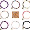 FIRAZIO Firazio 8Pcs Teacher Appreciation Bracelets Gifts For Women Men, Natural Stone Teacher Elastic Bead Bracelets Teacher Jewelry Gift New