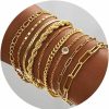 iF YOU Gold Bracelets For Women, 14K Gold Plated Dainty Bracelets Set, Layered Chain Bracelets Pack Jewelry Clearance