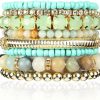 RIAH FASHION Riah Fashion Multi Color Stretch Beaded Stackable Bracelets - Layering Bead Strand Statement Wrap Bangles Hot