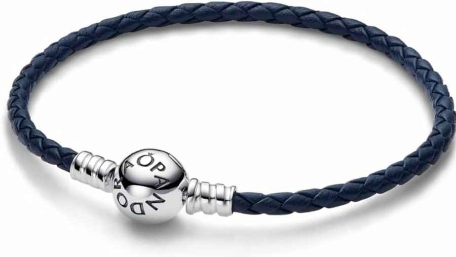 Pandora Pandora Moments Woven Leather Bracelet With Silver Clasp - Compatible Moments Charms - Charm Bracelet For Women - Gift For Her - With Gift Box Online