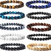 SONNYX Sonnyx 10 Pcs 8Mm Semi-Precious Gemstones Bracelets Round Beaded Bracelets For Men Women Stone Crystal Healing Stretch Beaded Bracelet Uni Hot