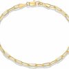 PAVOI Pavoi 14K Gold Plated Paperclip/Curb/Figaro Chain Adjustable Bracelet For Women New