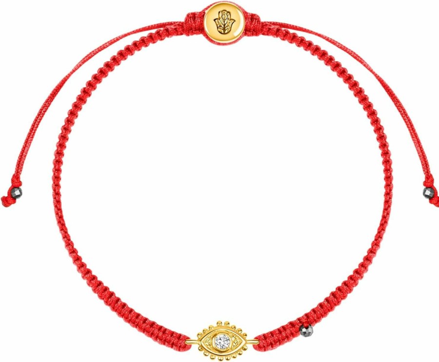 KARMA AND LUCK Karma And Luck - Powerful Protection - Women'S 18K Gold Plated Brass Red String Bracelet. Ready To Gift For Her New