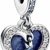 Pandora Pandora Celestial Shooting Star Heart Double Dangle Charm - Compatible Moments Bracelets - Jewelry For Women - Gift For Women In Your Life - Made With Sterling Silver & Enamel Online