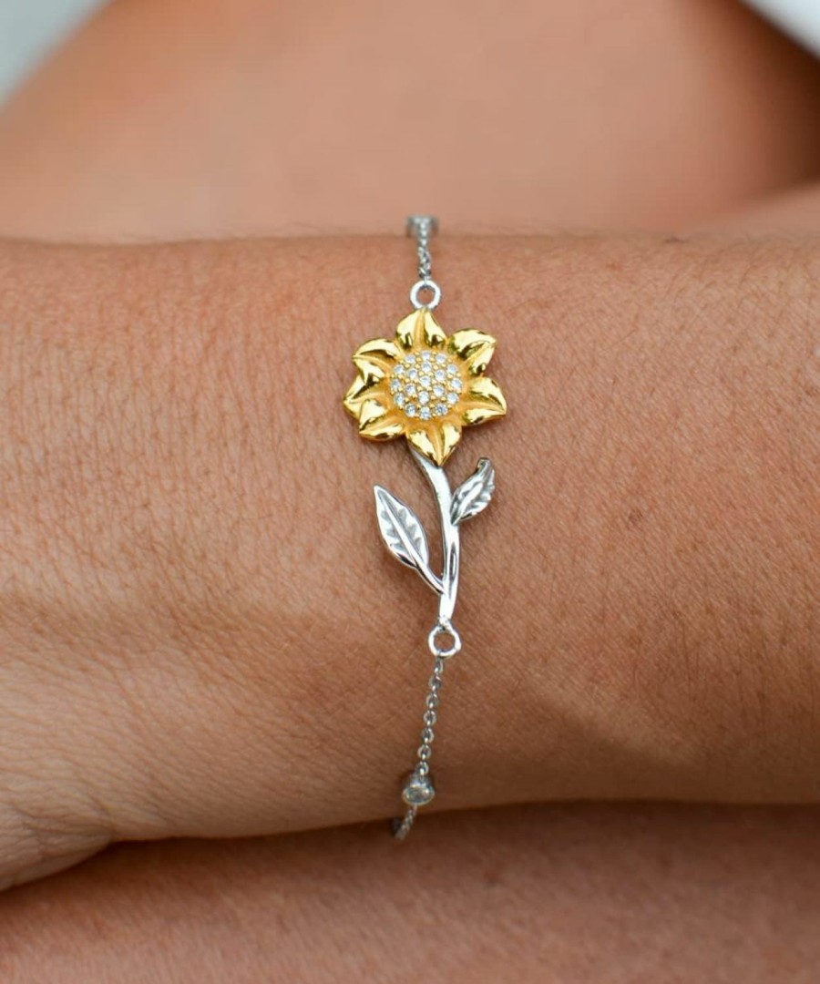 Generic Boyfriends Mom Gift - Boyfriends Mom Gift, Sterling Silver Sunflower Bracelet, Boyfriend'S Mom Gift For Mother'S Day Online