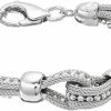 MAX + STONE Max + Stone 925 Sterling Silver Bracelet For Women | Silver Mesh Bracelets With Lobster Claw Clasp | 7.5 Inch Silver Chain Bracelet | Silver Multi Strand Bracelet | Anti-Tarnishing Womens Bracelet Hot