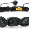 Generic Handmade Natural Stone Black Tourmaline 5 Pc Adjustable Black String Bracelet Men'S And Women'S Gifts Wholesale