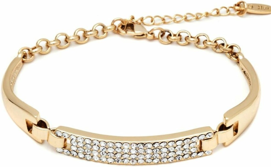 Barzel Barzel 18K Gold Plated Crystal Id Bracelet New