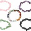 USRommaner 5 Pcs Natural Gemstone Chakra Crystal Healing Chip Stretch Bracelets,Gemstone Polished Irregular Crystals Stone Reiki Yoga Chipped Gravel Bead Jewelry Accessories Clearance