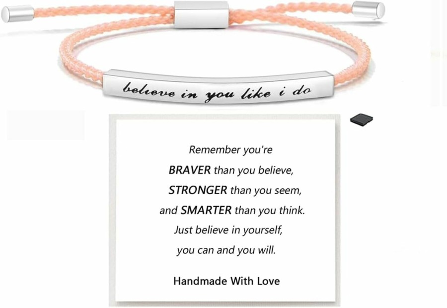 LIU JUN Liu Jun Remember Who The F You Are Motivational Tube Bracelet For Women, Adjustable Hand Bradied Wrap Stainless Steel To My Daughter/Best Friend Inspirational Gifts Teen Girls Jewelry Wholesale