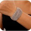 Denifery Denifery Crystal Rhinestones Cluster Wide Bangle Bracelet Rhinestone Stackable Stretch Bracelets For Women And Girls Wholesale