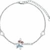 LONAGO Lonago Hummingbird Bracelet Sterling Silver Hummingbird Cross Link Bracelet Gift For Women Best