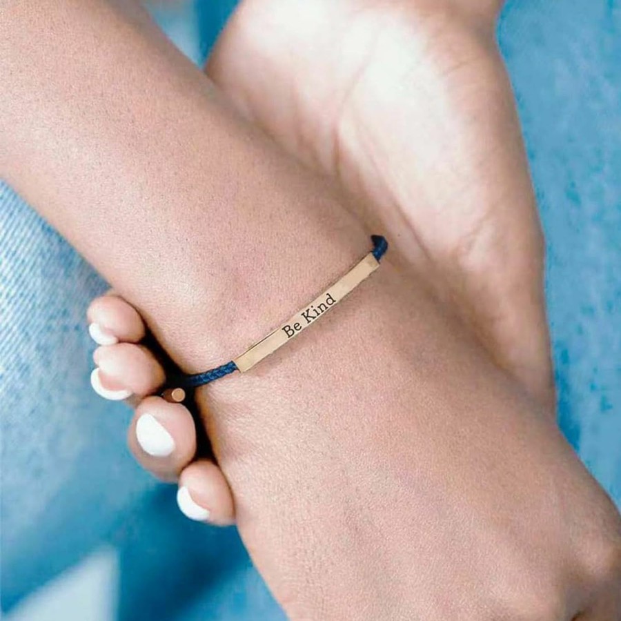 Angyape Be Kind Of A Bitch Tube Bracelet, Adjustable Braided Rope Handmade Engraved Inspirational Bracelet Stainless Steel Best Bitches Motivational Tube Bracelet Inspirational Gifts For Women Girls Online