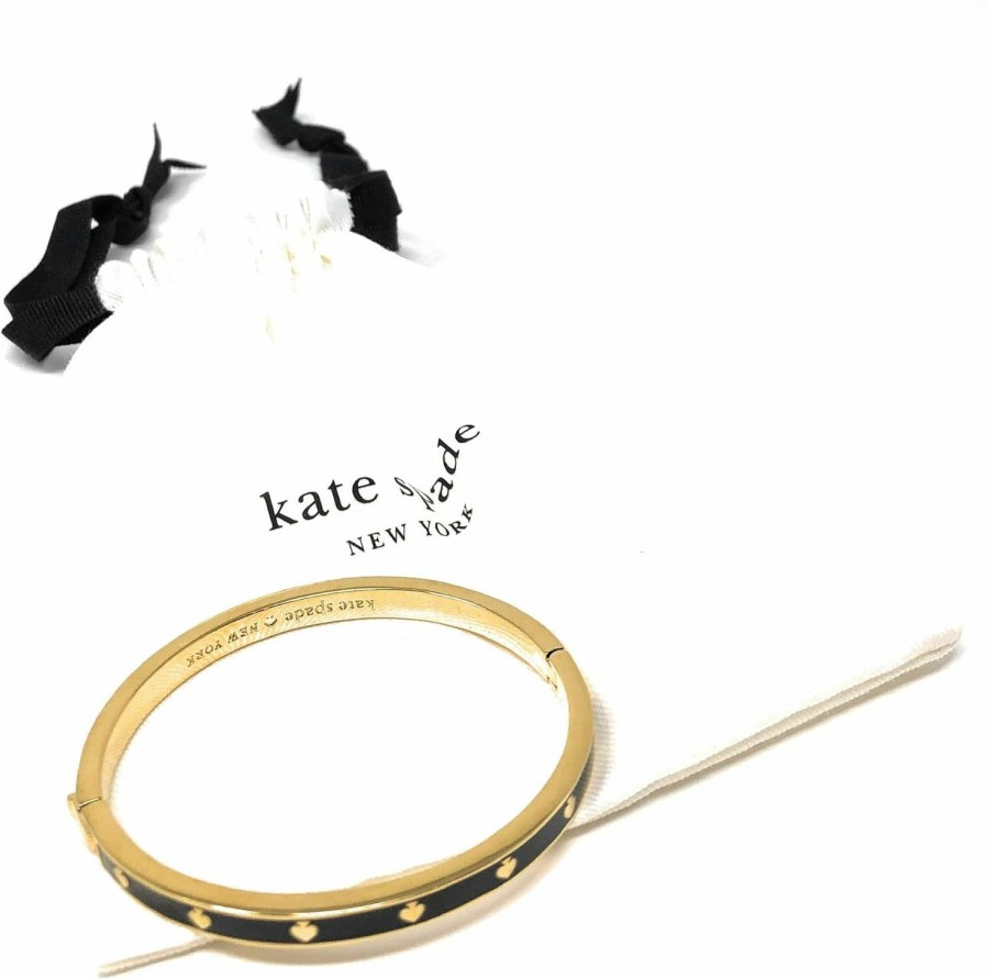 Kate Spade New York Kate Spade Spot The Spade Thin Black/Gold Tone Bangle Bracelet Wholesale