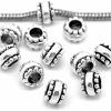 Sexy Sparkles Sexy Sparkles 10 Pcs Silver Tone European Spacer Beads For Snake Chain Charm Bracelets Clearance