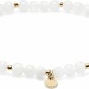 MORGAN & PAIGE Morgan & Paige Beaded Stretch Bracelets, 6.5 Inch 18K Yellow Gold Plated And Genuine Moonstone Bracelet For Women, Bronze Gemstone Bracelets For Women, Giftable Beaded Bracelets Clearance