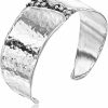 JEAN RACHEL JEWELRY 925 Sterling Silver Cuff Bracelet With 2.60 Tcw White Facet Cubic Zirconia, Statement Jewelry, Hypoallergenic, Nickel And Lead-Free, Artisan Handcrafted Designer Collection, Made In Israel Online