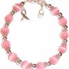 Hidden Hollow Beads Hidden Hollow Beads Cancer Awareness Beaded Pink Breast Cancer Or Multi Colored Bracelet, Strong, 7 3/4 Inches Long With Extender, Fits Most Wrists New