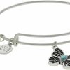 Alex and Ani Alex And Ani Aa775323Ss,Synthetic Turquoise Butterfly Expandable Bangle Bracelet,Shiny Silver,Blue, Bracelets Wholesale