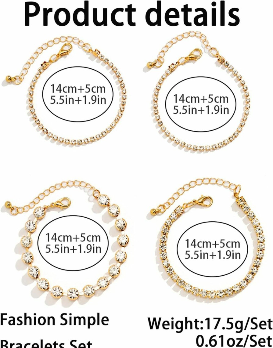 FUTIMELY Futimely Gold Chain Link Bracelet Set For Women 14K Gold Plated Snake Pearl Cz Lock Portrait Dainty Classic Adjustable Layered Paperclip Bracelets For Girls Jewelry Clearance