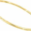 forme di Lucchetta Lucchetta - Gold Bangle 7\" Bracelet 14Kt Real Yellow Gold | Womens Girls 14K Bangles | Authentic Italian Jewelry From Italy Best