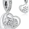 NINGAN Ningan 16 18 21 30 40 50 60 Years Of Love Dangle Charms For Charms Bracelets, Forever & Always 925 Sterling Silver Cubic Zirconia Bead Pendant, Happy Birthday Jewelry Gifts For Women New