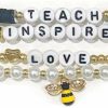 COLORFUL BLING Colorful Bling Teacher Appreciation Bracelets Solf Clay Love Teach Inspire Letter Beaded Teacher Bracelets Teacher Gift For Women New