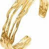 ENSKEFEN Enskefen Gold Cuff Bracelet For Women Chunky Multi-Layer Cross Wire Open Bracelet Hollow Wide Cuff Bracelets Adjustable Gold Open Cuff Bangle Bracelet Best