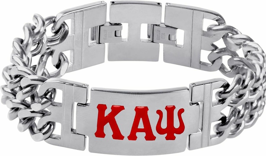 Bad Bananas Bad Bananas Bbgreek Kappa Alpha Psi Official Vendor - Heavy Bracelet - Greek Letters Engraved - Nupes - Fraternity Paraphernalia Clearance