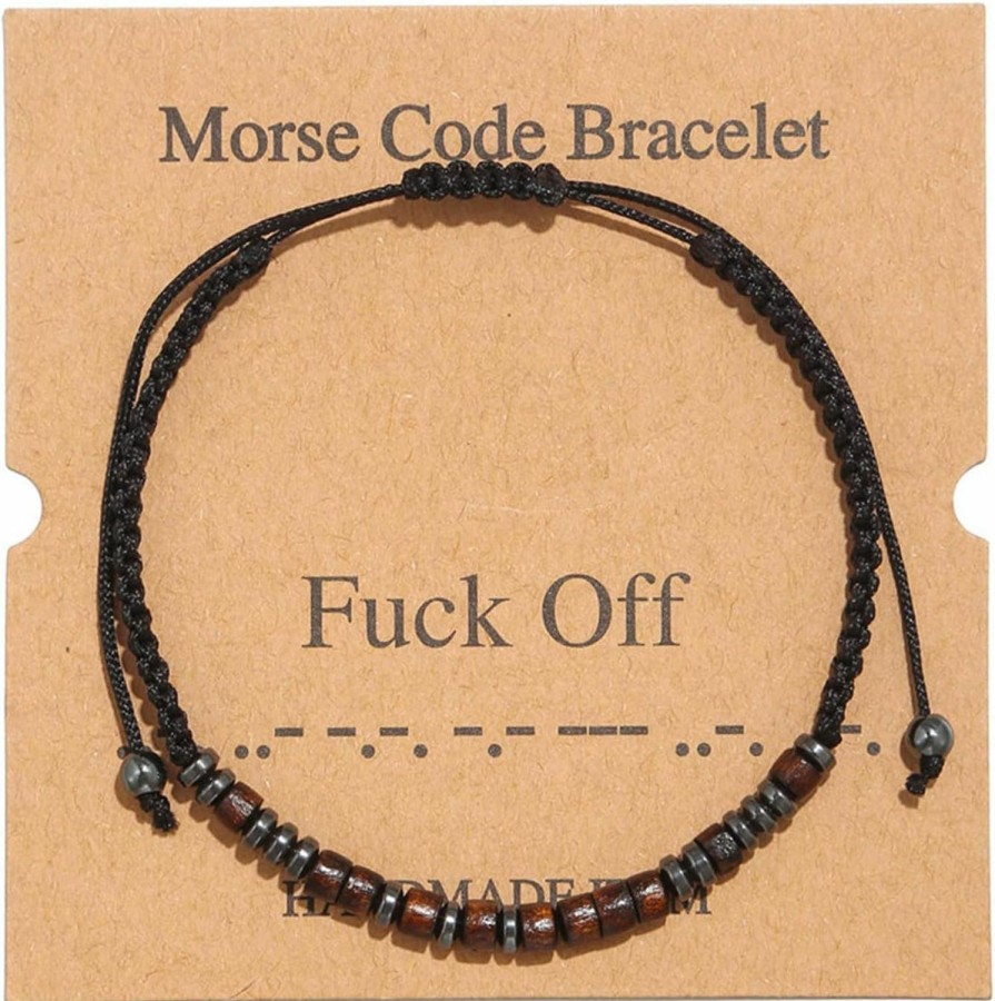 TESTRYE Testrye Morse Code Bracelets For Women Men,Morse Code Bracelets With Adjustable String,Inspirational Gifts Bracelets For Women Men Friends Online