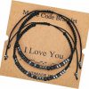 KDQUEERY Kdqueery Morse Code Bracelets For Women Men, String Bracelets, Inspirational Bracelets Gifts For Couples Mom Daughter Best Friend Adjustable Bracelets With Black Hematite Beads Clearance