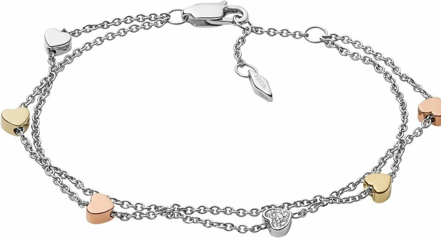 Fossil Fossil Women'S Sterling Silver Or Silver-Tone Stainless Steel Chain Bracelet For Women New