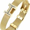 UOOANUO Uooanuo 14K Gold Bracelet For Women Stainless Steel With Cubic Zirconia Womens Jewelry Wholesale