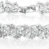 Crysdue Crysdue Marquise Cubic Zirconia Wedding Bridal & Prom Tennis Bracelets For Brides Bridesmaids,Tennis Bracelets Charm Jewelry Gifts For Women 7.5\" New