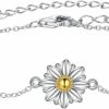 WTENIY Wteniy Daisy Bracelet For Women Sterling Silver Daisy Bracelet Flower Pearl Jewelry Birthday Gifts For Mother Girlfriend Wholesale